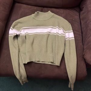 PacSun green turtleneck crop sweater
